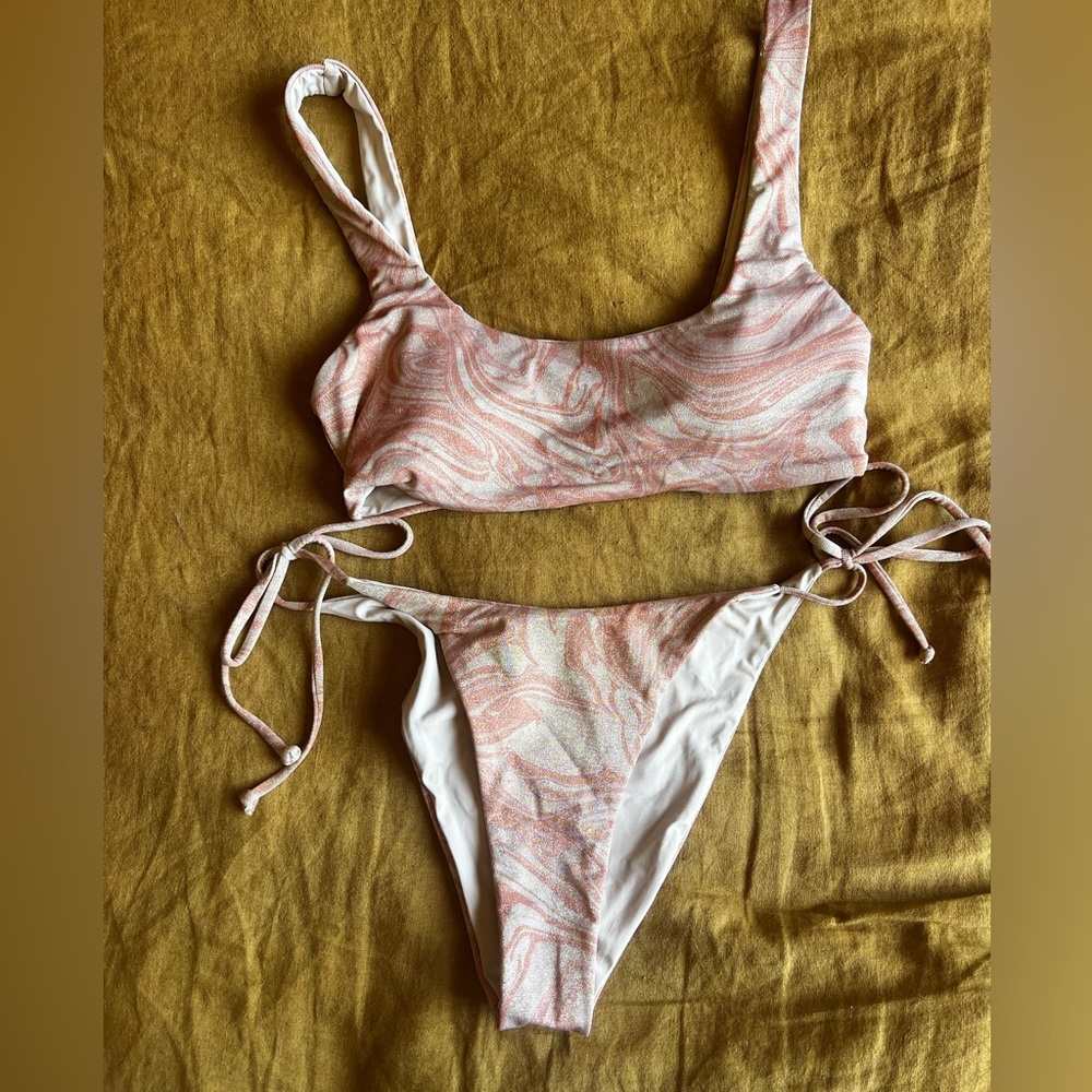 L*Space Lennox metallic bikini bottom and Lizzie top